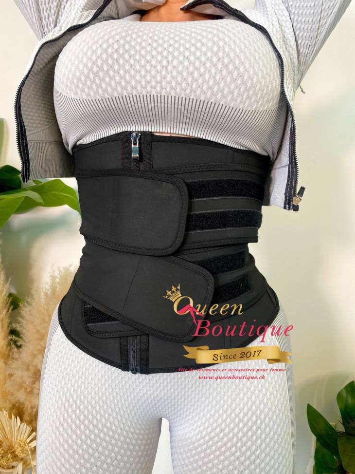 Gaine amincissantes Shaper Noir avec 2 bandes – Image 3