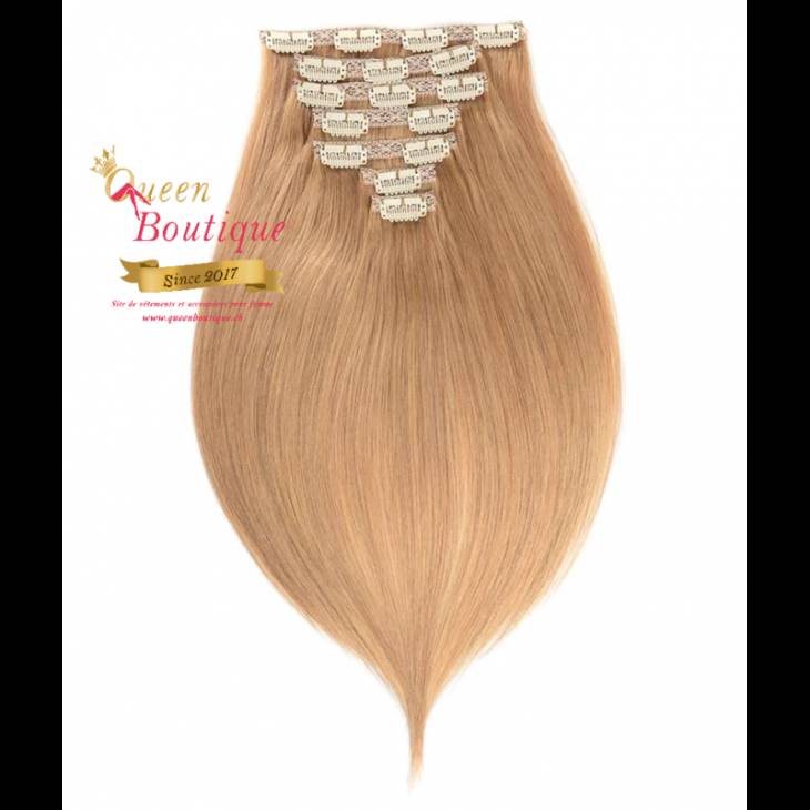 Extensions en clip Blond Miel lisse