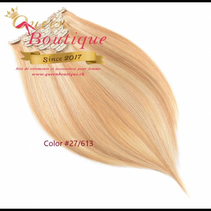 Extensions en clip Blond avec ton lisse