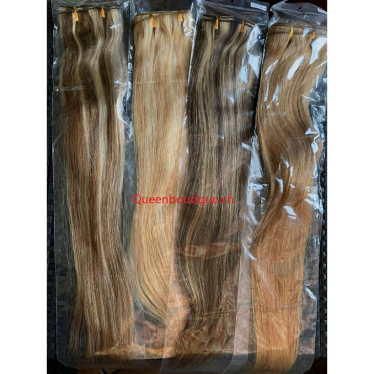Extensions en clip Blond avec ton lisse