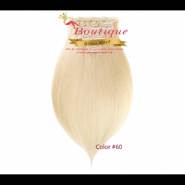 Extensions en clip Blond platine lisse