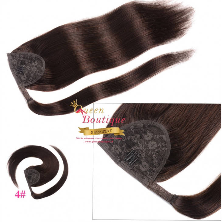Extension Pony 1 pièce Couleur 4 ( Châtain Chocolat )