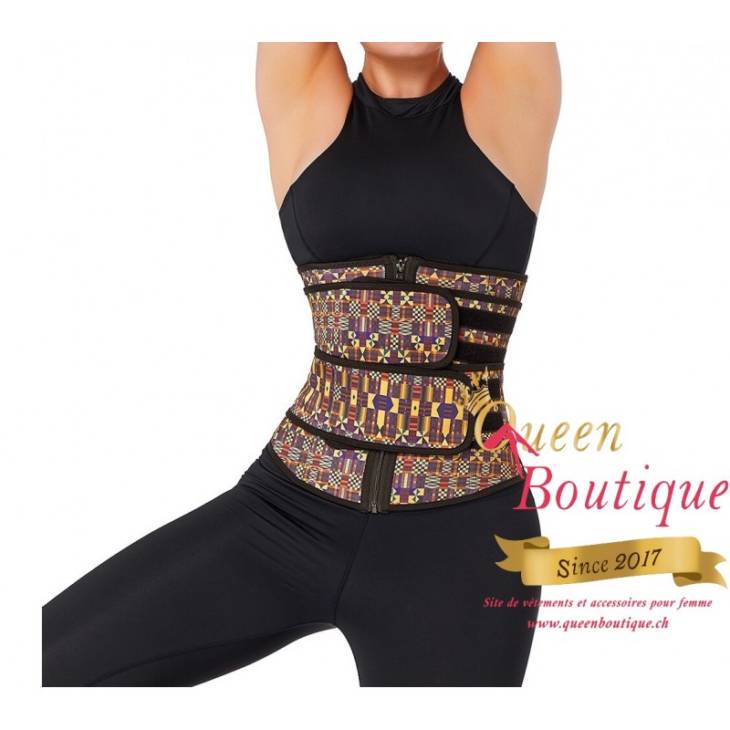 Gaine avec 2 bandes Motif Afro