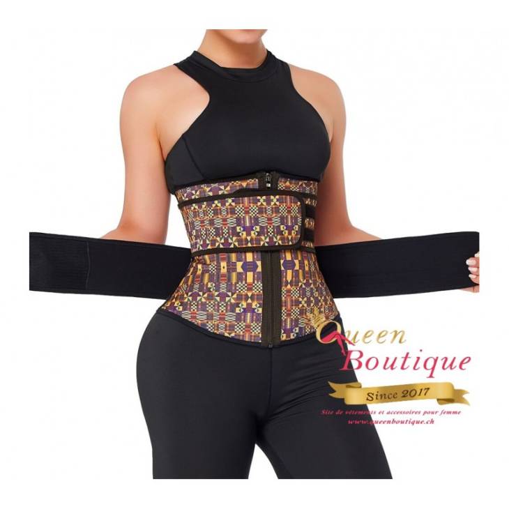 Gaine avec 2 bandes Motif Afro