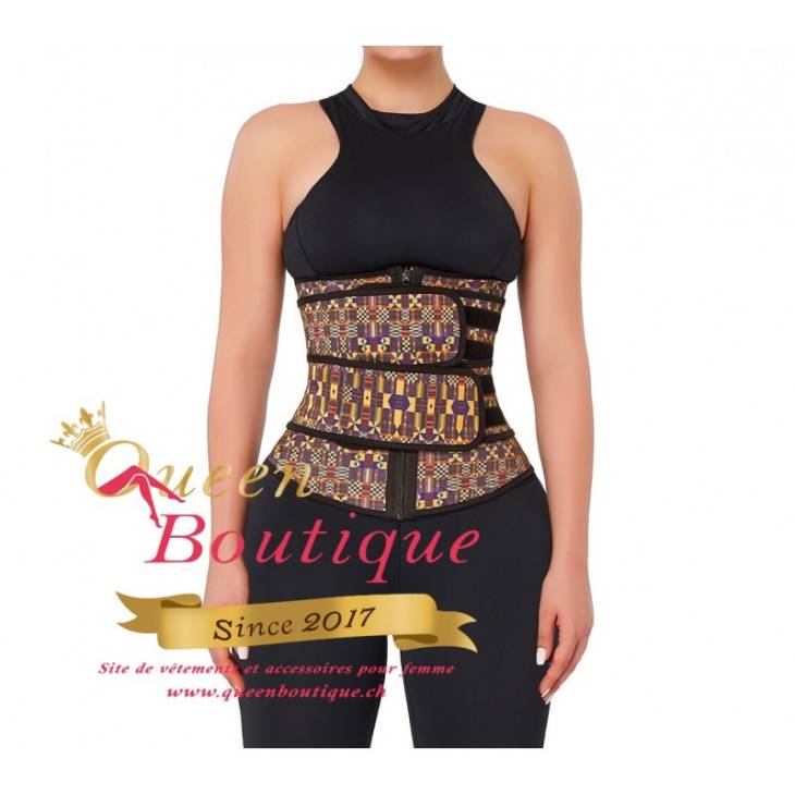 Gaine avec 2 bandes Motif Afro