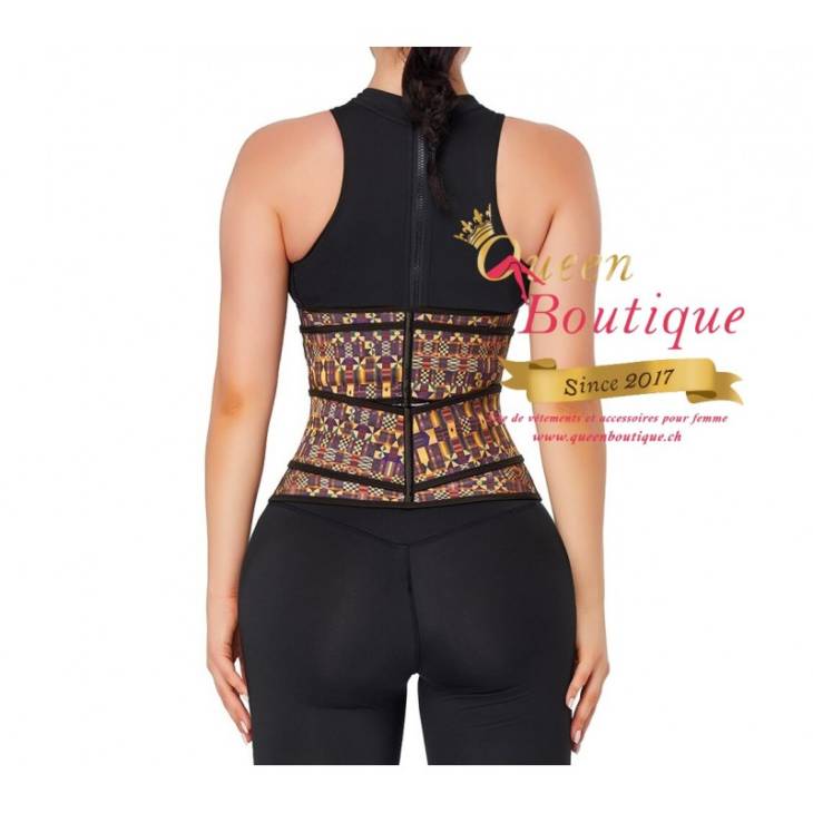Gaine avec 2 bandes Motif Afro