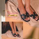 Slippers style HMes Cuir Noire