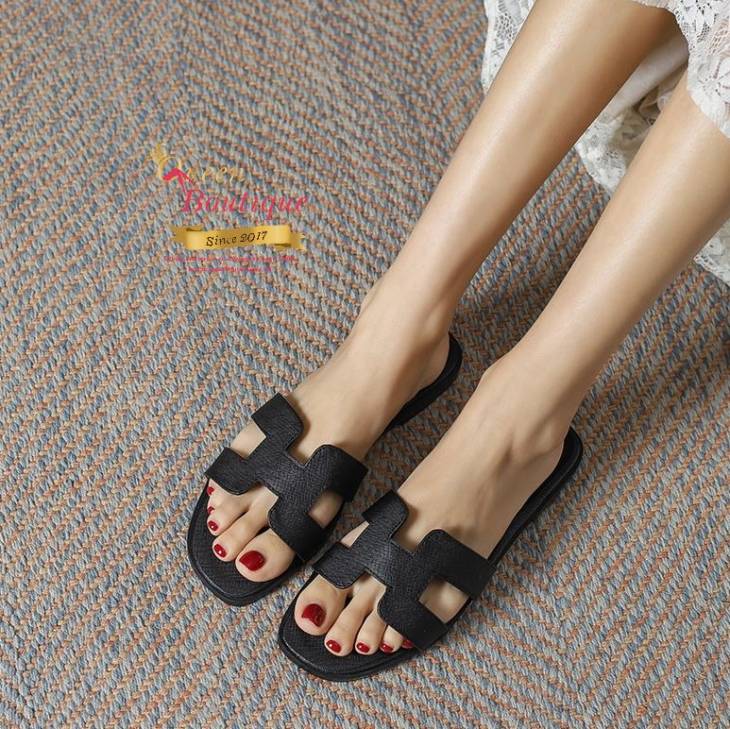 Slippers style HMes Cuir Noire – Image 3