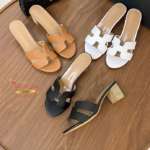 Slippers style HMes Talons Cuir