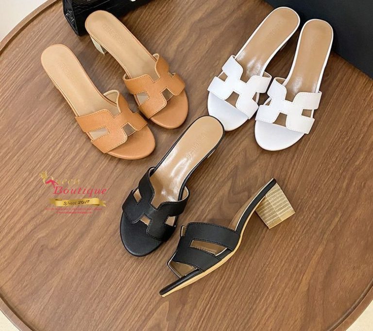Slippers style HMes Talons Cuir